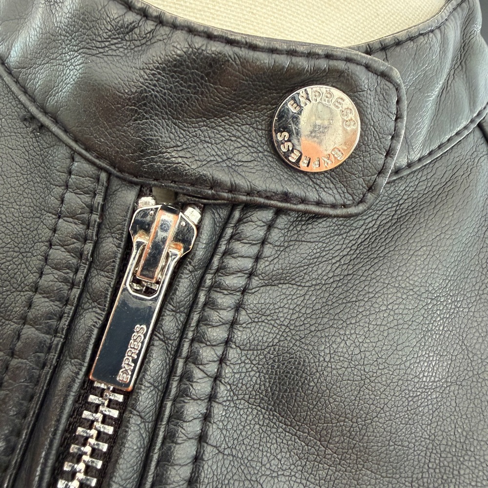 Express Black Faux Leather Jacket - Picture 7 of 8